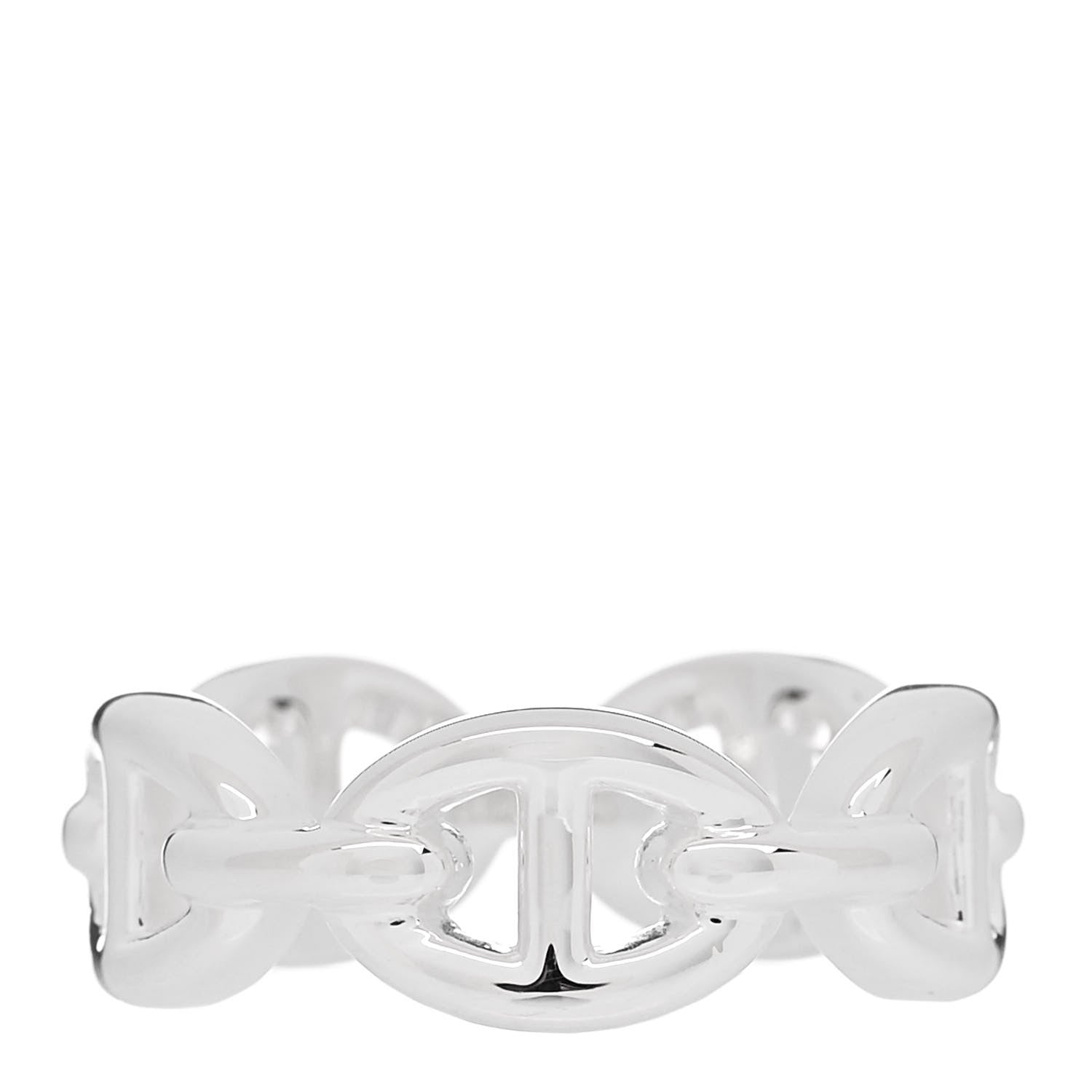 Hermes Sterling Silver PM Chaine d'Ancre Enchainee Band Ring 50 5.25 1 of 9