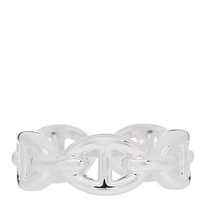 Hermes Sterling Silver PM Chaine d'Ancre Enchainee Band Ring 50 5.25 1 of 9