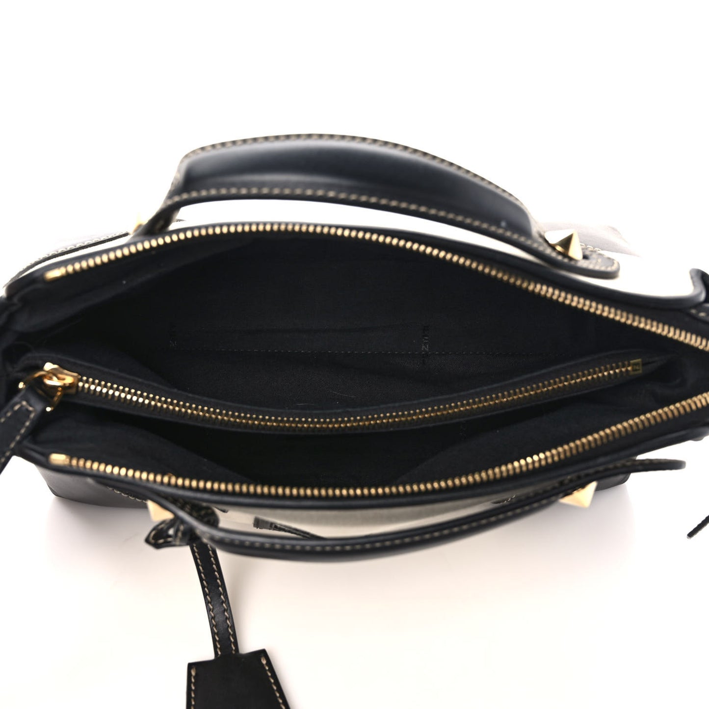 Canvas Vitello King Logo Embroidered Medium By The Way Boston Bag Grezzo Black