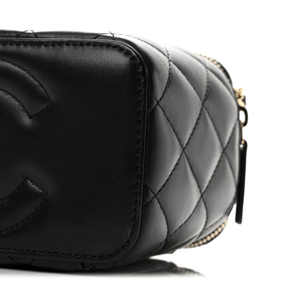 Chanel Lambskin Quilted Small Top Handle Vanity Case With Chain Black 9 of 11