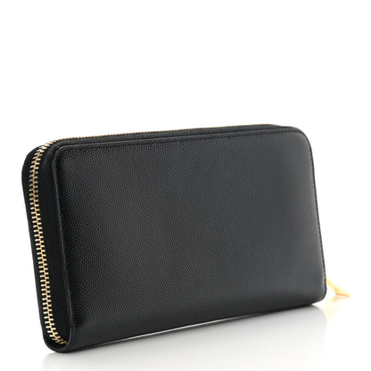Saint Laurent Grain De Poudre Monogram Zip Around Wallet Black 3 of 11