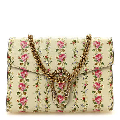 Gucci Calfskin Floral Print Mini Dionysus Chain Wallet Ivory Pink 1 of 10