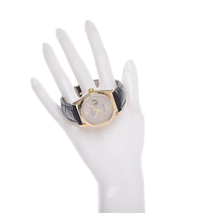 Rolex 18K Yellow Gold Alligator 36mm Oyster Perpetual Datejust Watch Champagne 16018 2 of 8