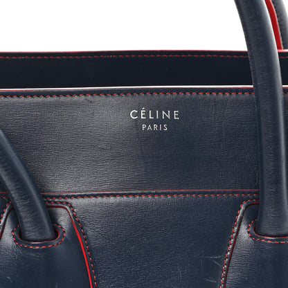 Celine Smooth Calfskin Mini Luggage Navy Red 7 of 9