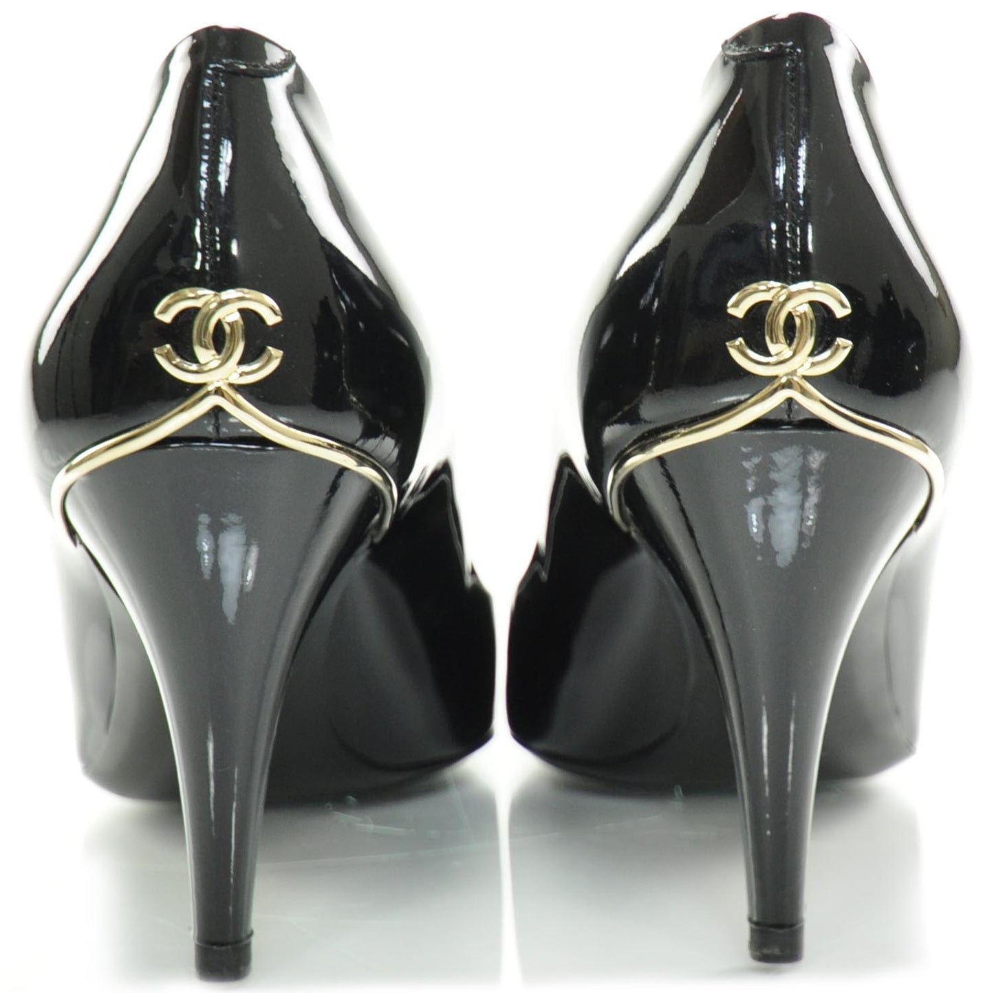 Patent CC Heels 39.5 Black and Gold