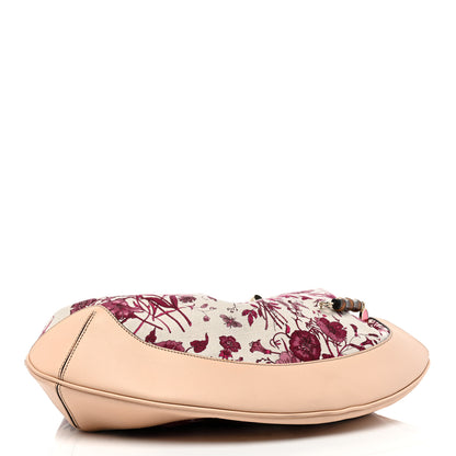Gucci Canvas Floral Flora Peggy Bamboo Top Handle Hobo 3 of 12