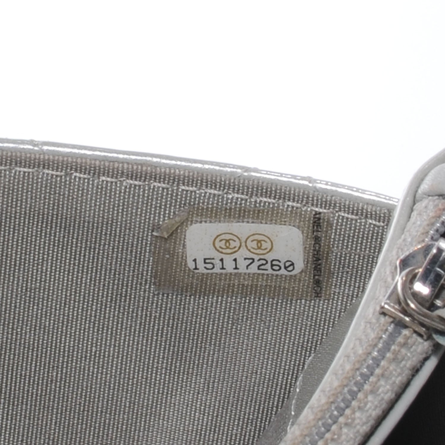 Chanel Patent Quilted Brilliant Wallet On Chain WOC Silver 9 of 9