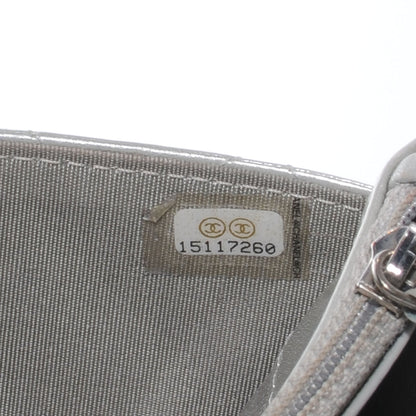 Chanel Patent Quilted Brilliant Wallet On Chain WOC Silver 9 of 9
