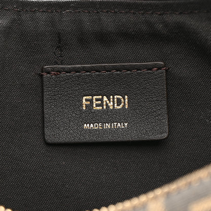 Fendi Fabric Jacquard Vitello Grace FF 1974 Small Fendigraphy Hobo Bag Tobacco Moro Ebano 6 of 10