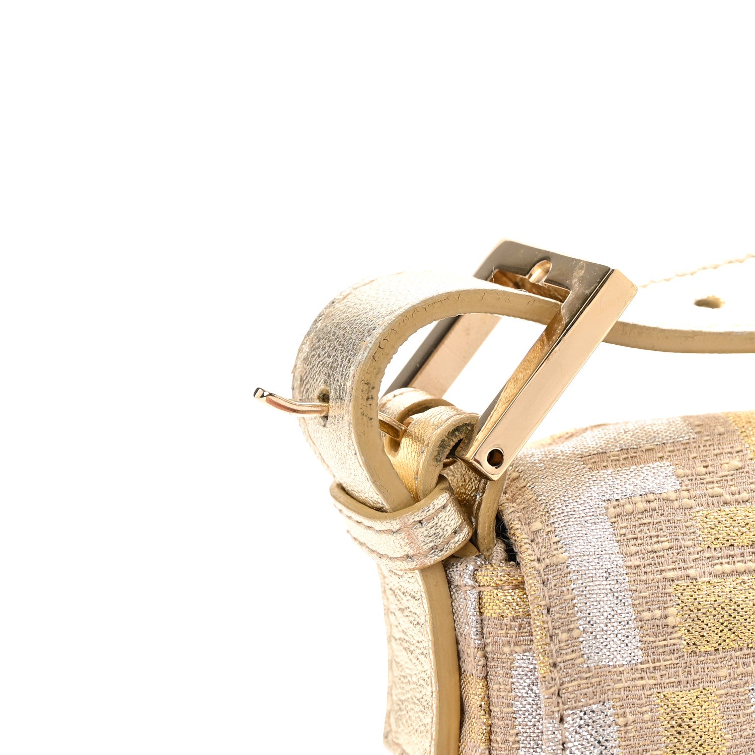 Fendi Metallic Lurex Zucca Baguette Gold Silver 11 of 14