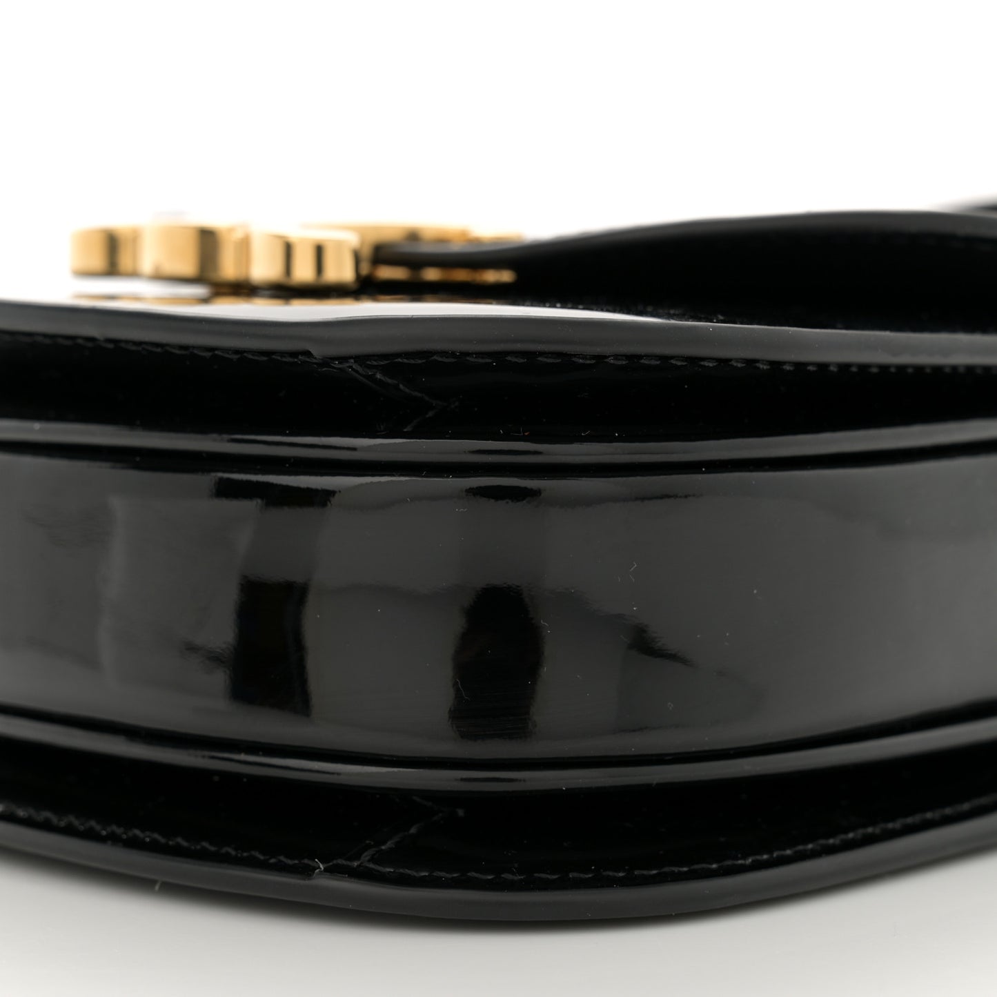 Patent Calfskin Triomphe Mini Besace Clea Black
