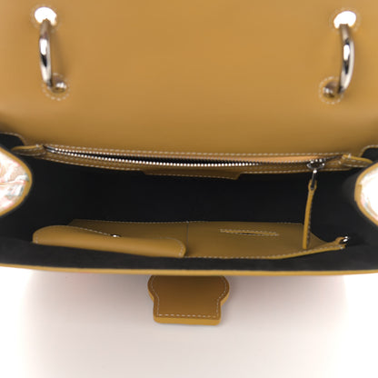 Burberry Trench Calfskin Splash Print Medium DK88 Top Handle Bag Ochre Yellow 5 of 15