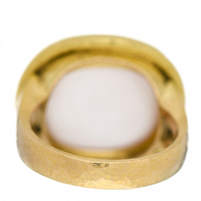 Elizabeth Locke 19K Yellow Gold Venetian Glass Intaglio Cupid Riding Bear Ring Pink 57 8 4 of 6