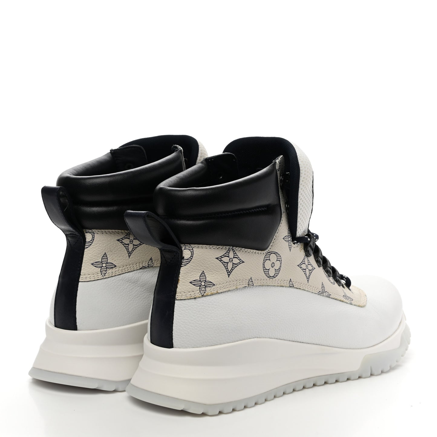 Calfskin Monogram Mens Ankle Boots 8 White