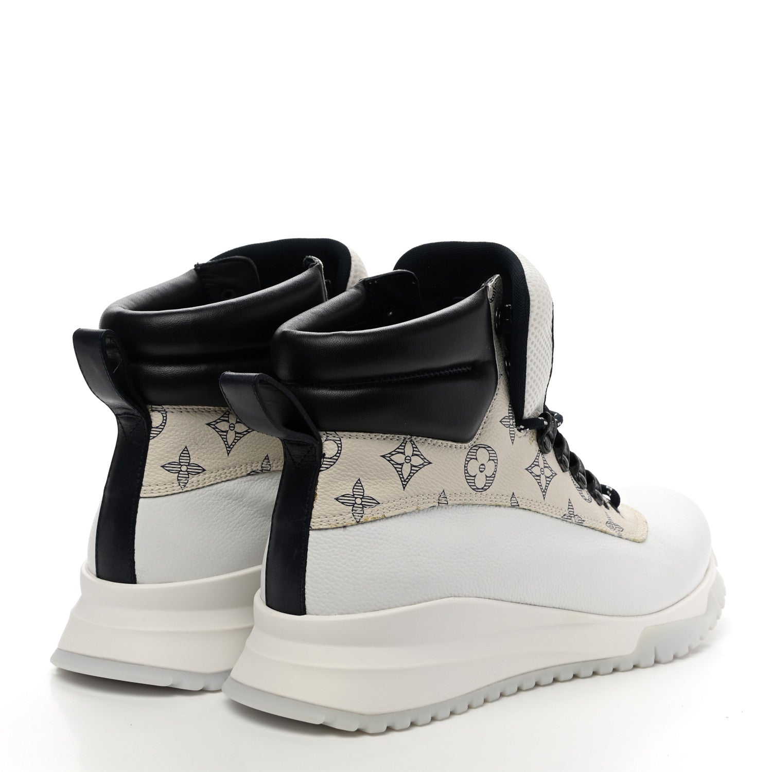 Louis Vuitton Calfskin Monogram Mens Ankle Boots 8 White 4 of 12