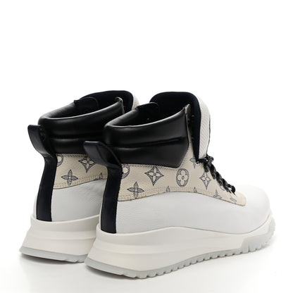 Louis Vuitton Calfskin Monogram Mens Ankle Boots 8 White 4 of 12