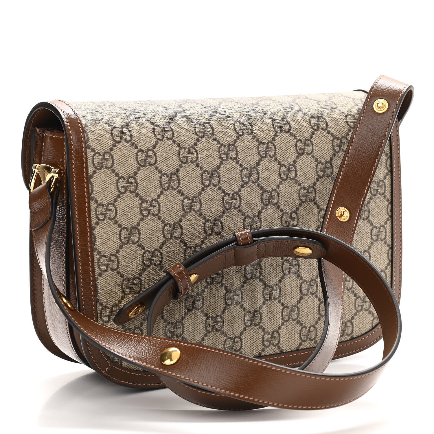 Gucci GG Supreme Monogram Horsebit 1955 Shoulder Bag Beige Brown Sugar 3 of 14