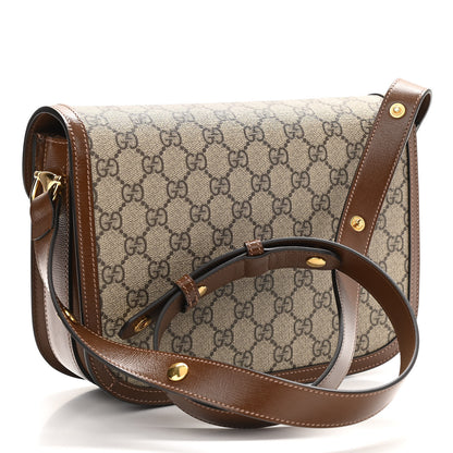Gucci GG Supreme Monogram Horsebit 1955 Shoulder Bag Beige Brown Sugar 3 of 14