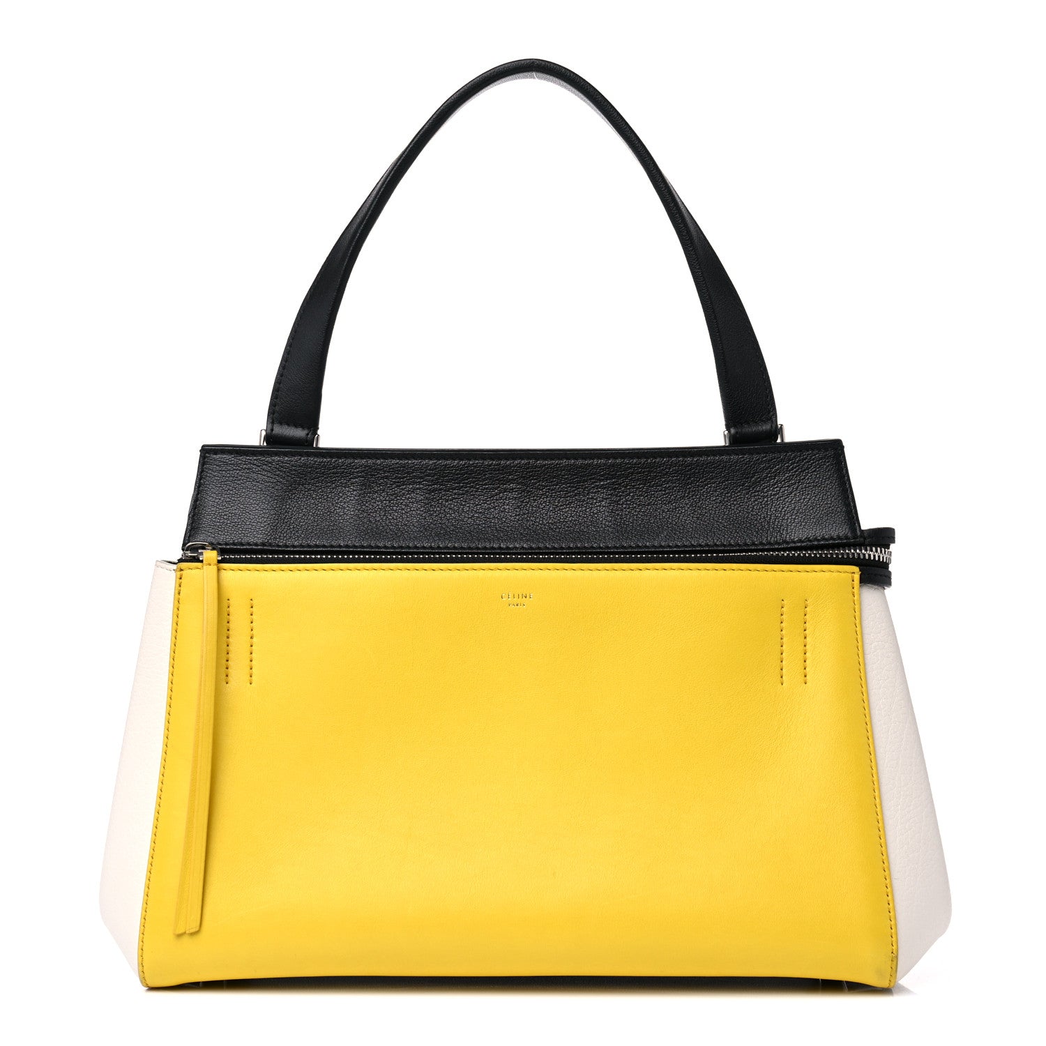 Celine Smooth Calfskin Small Tri-Color Edge Shoulder Bag Yellow 1 of 23