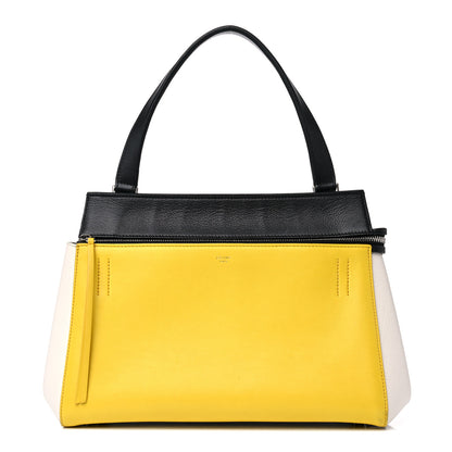 Celine Smooth Calfskin Small Tri-Color Edge Shoulder Bag Yellow 1 of 23