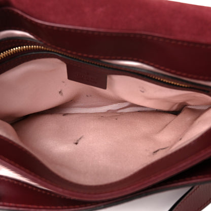 Gucci Suede Medium Arli Flap Shoulder Bag Vintage Bordeaux 5 of 10