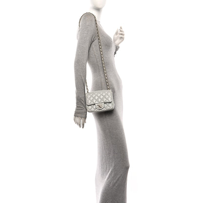 Chanel Lambskin Quilted Mini Square Flap Light Grey 2 of 10