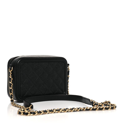 Chanel Caviar Quilted CC Filigree Vanity Clutch With Chain Black 4 of 11