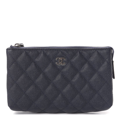 Chanel Caviar Quilted Cosmetic Case Navy 1 of 6