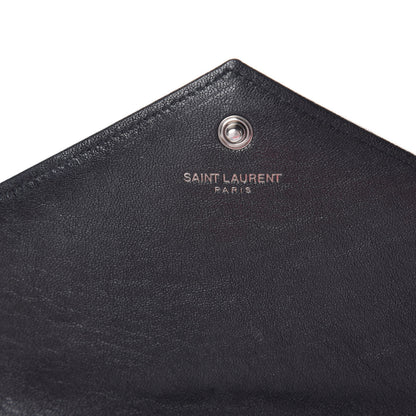 Saint Laurent Lambskin Mixed Matelasse Monogram Charms Chain Wallet Black 6 of 11