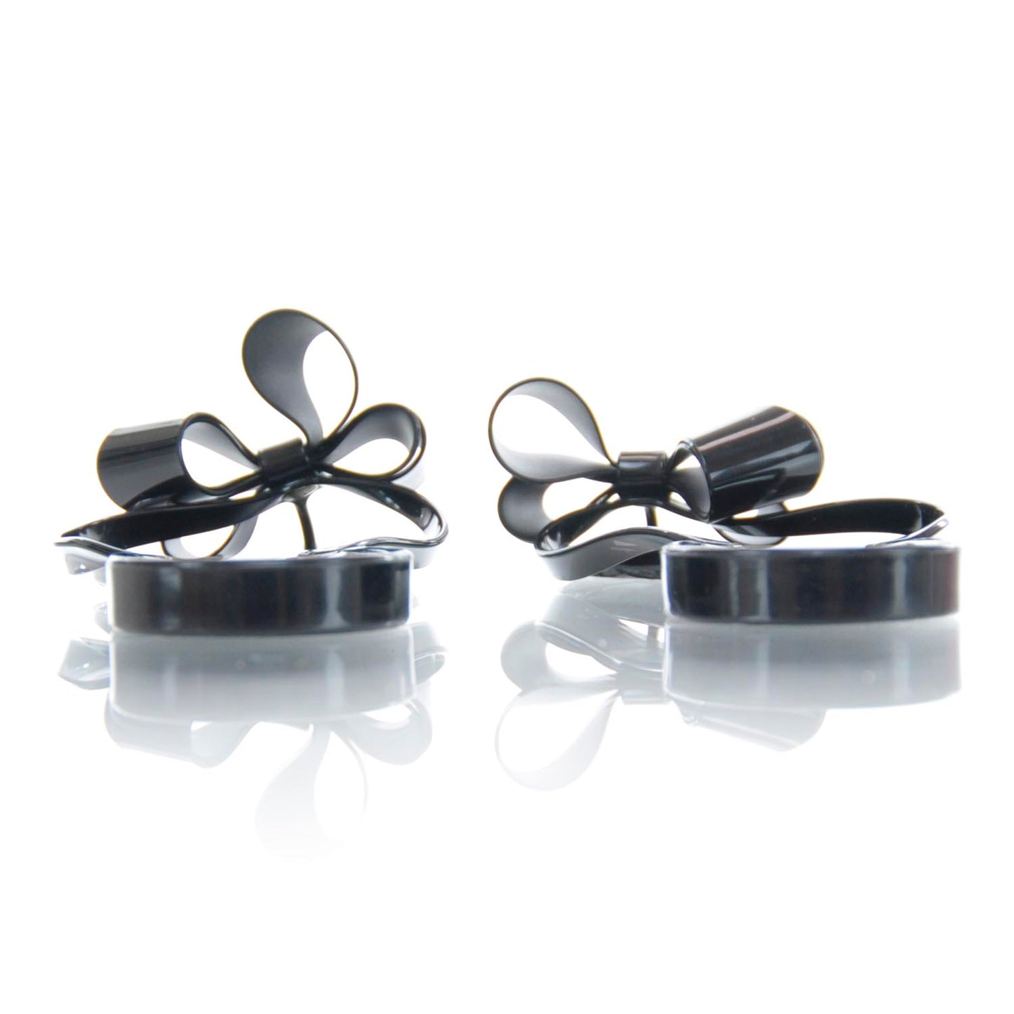 PVC Jellow Bow Thong Sandals 38 Black