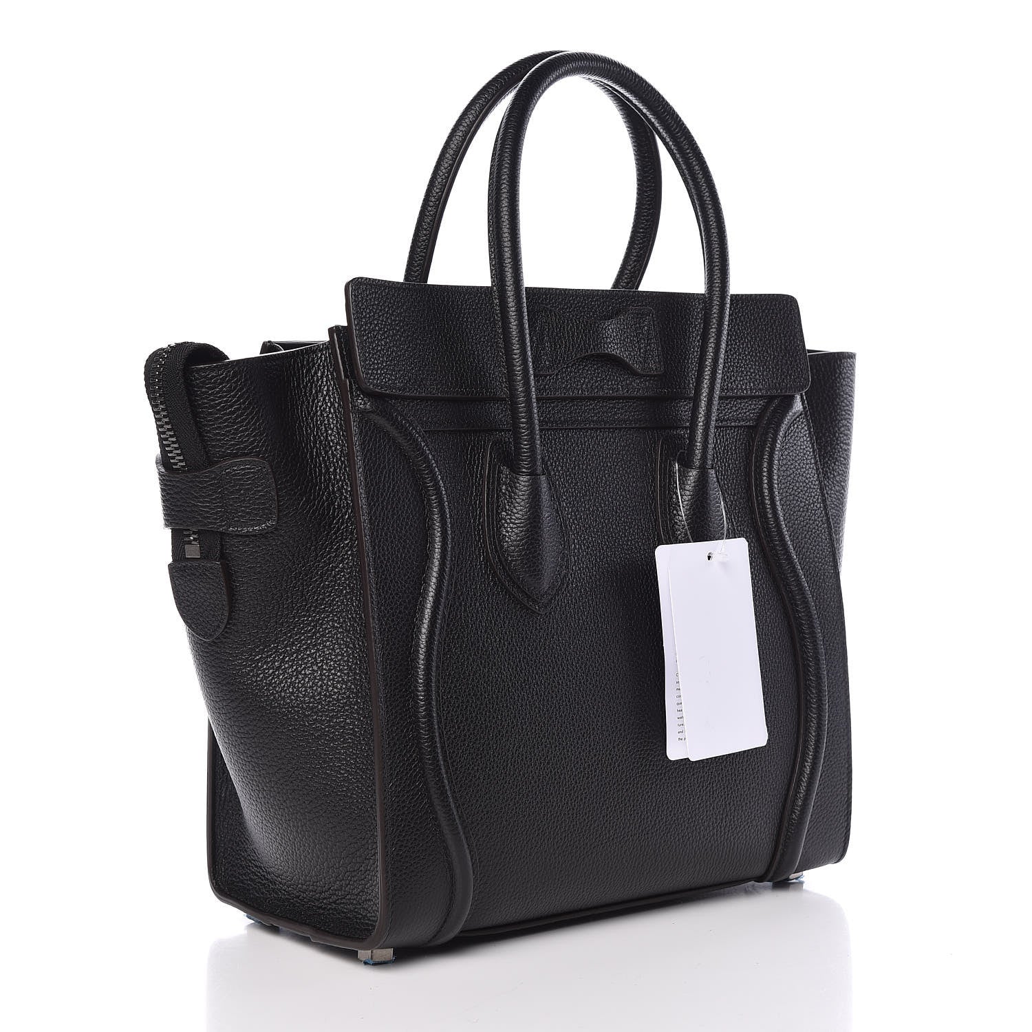 Celine Drummed Calfskin Micro Luggage Black 3 of 9