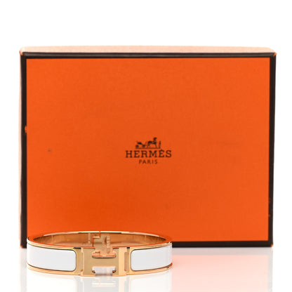 Hermes Enamel Narrow Clic Clac H Bracelet GM White 5 of 5