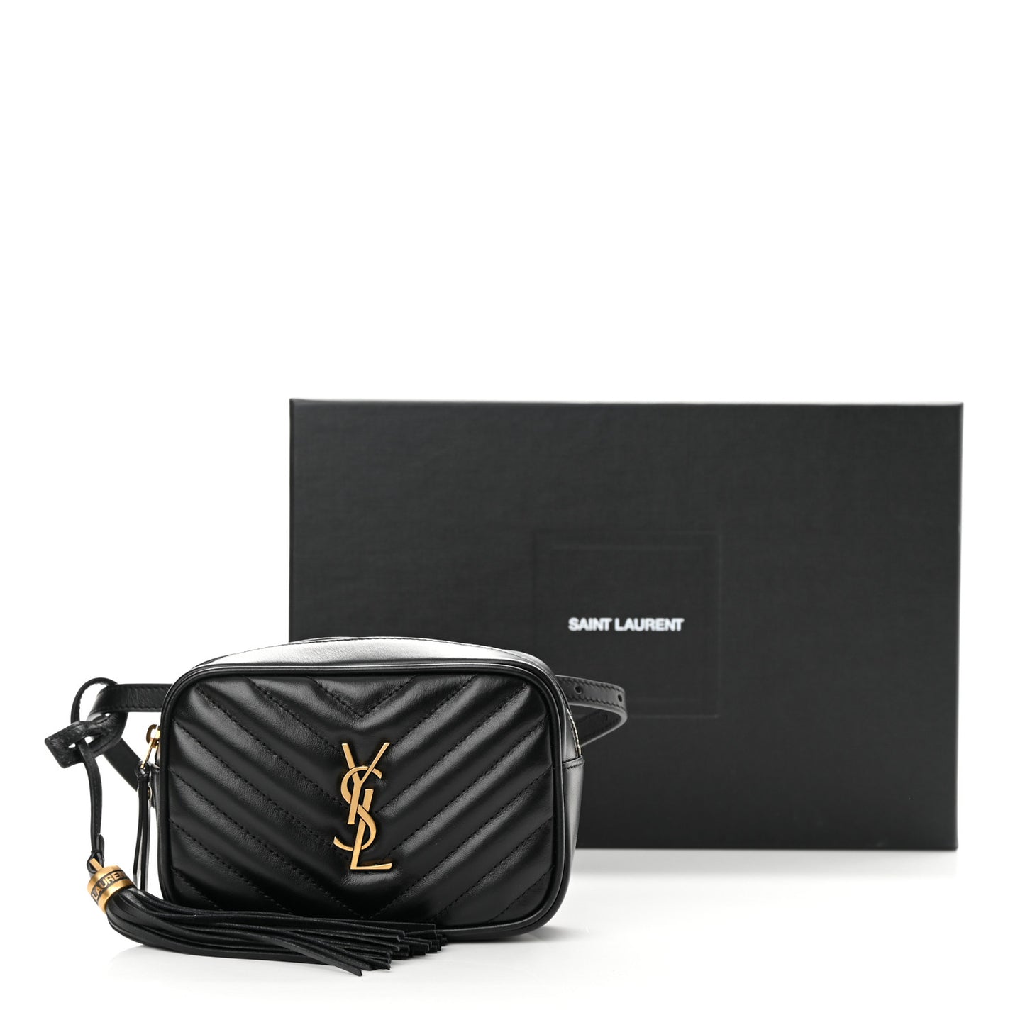 Calfskin Matelasse Monogram Lou Belt Bag Black