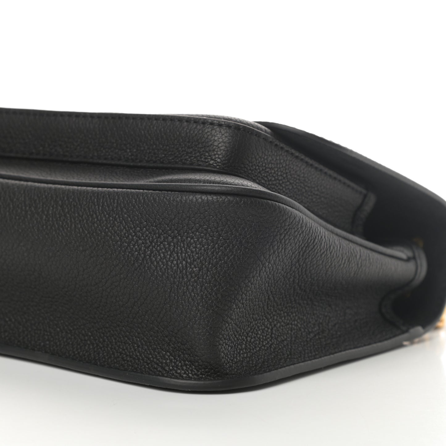 Grained Calfskin Lockme Chain Bag Black