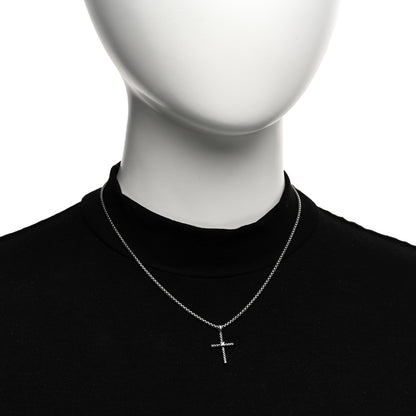 David Yurman Sterling Silver Diamond Cable Classics Cross Necklace 2 of 4