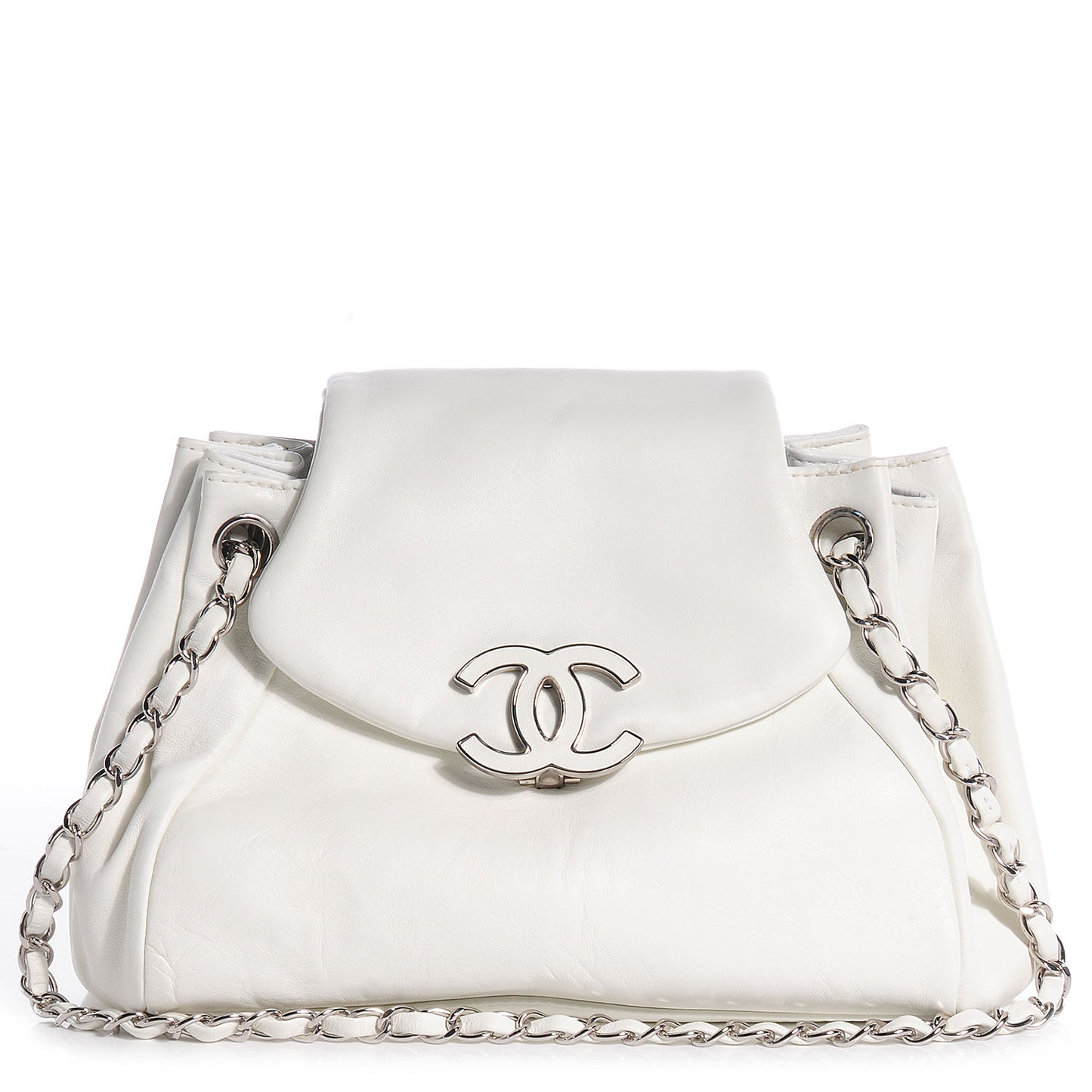 Lambskin Sensual Medium Flap White