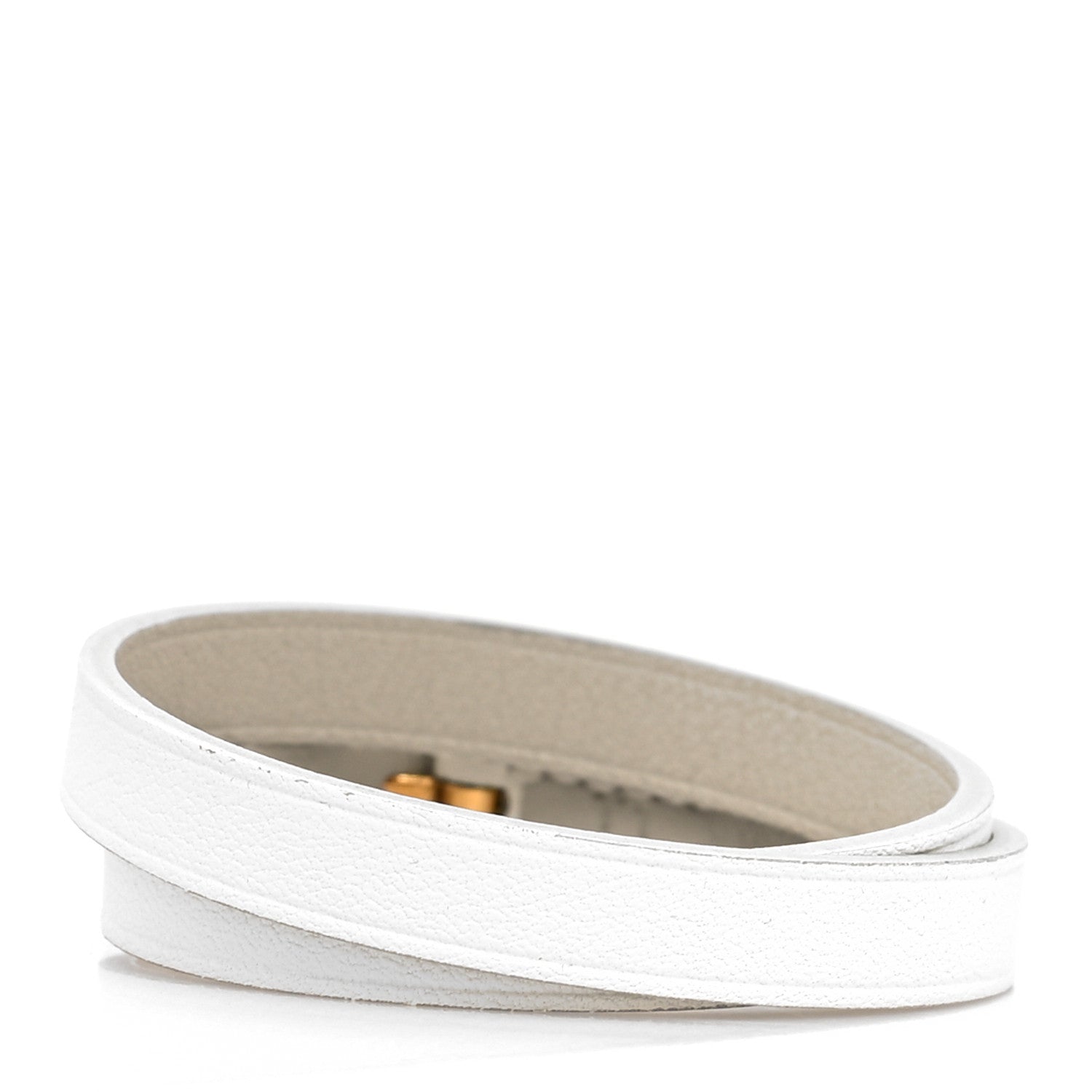 Hermes Swift Behapi Double Tour Bracelet T1 White Gris Perle 3 of 5