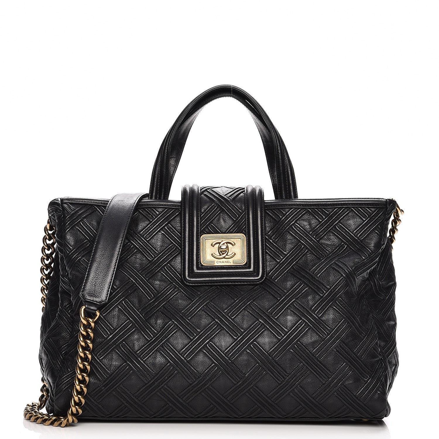 Chanel Calfskin Large Retro Girl Shopping Tote Black 1 of 12