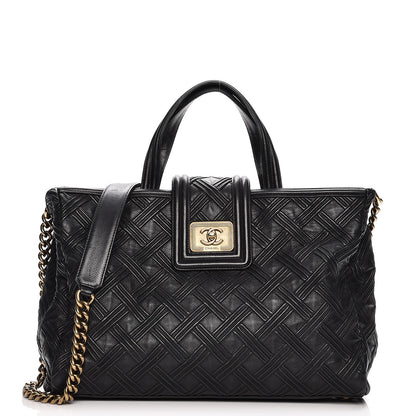 Chanel Calfskin Large Retro Girl Shopping Tote Black 1 of 12