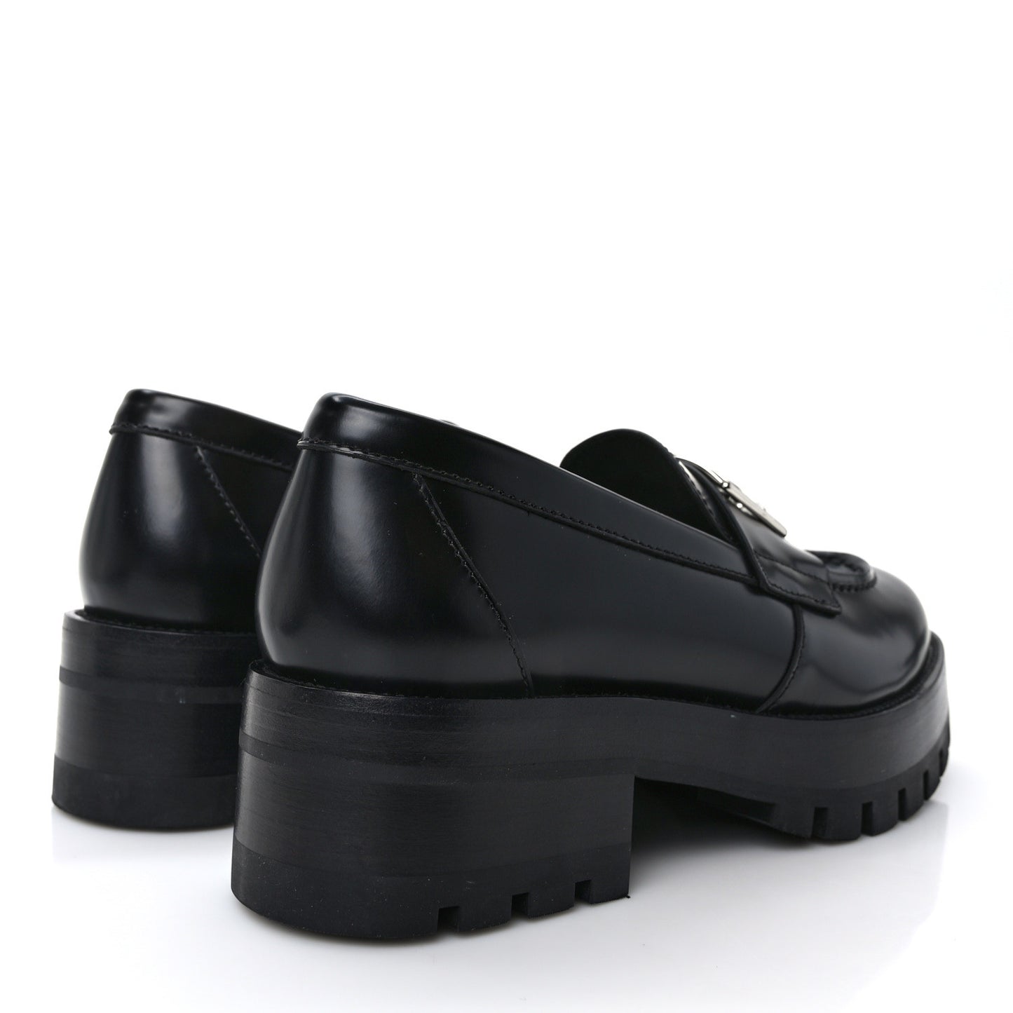 Calfskin Metal CC Loafers 36 Black
