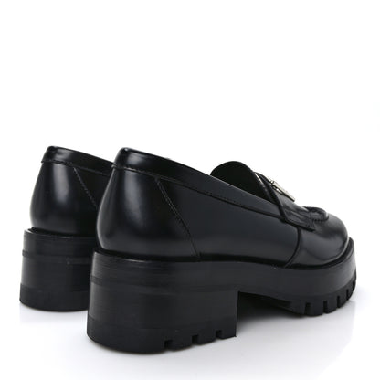Chanel Calfskin Metal CC Loafers 36 Black 4 of 8