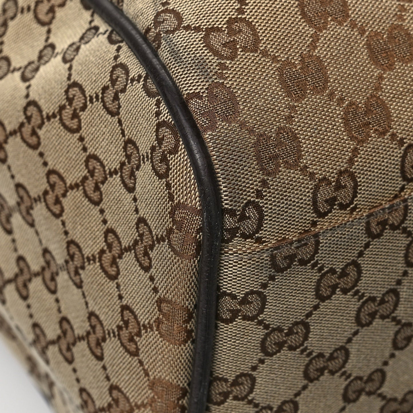 GG Monogram Web Large Collapsible Carry On Duffle Beige Brown