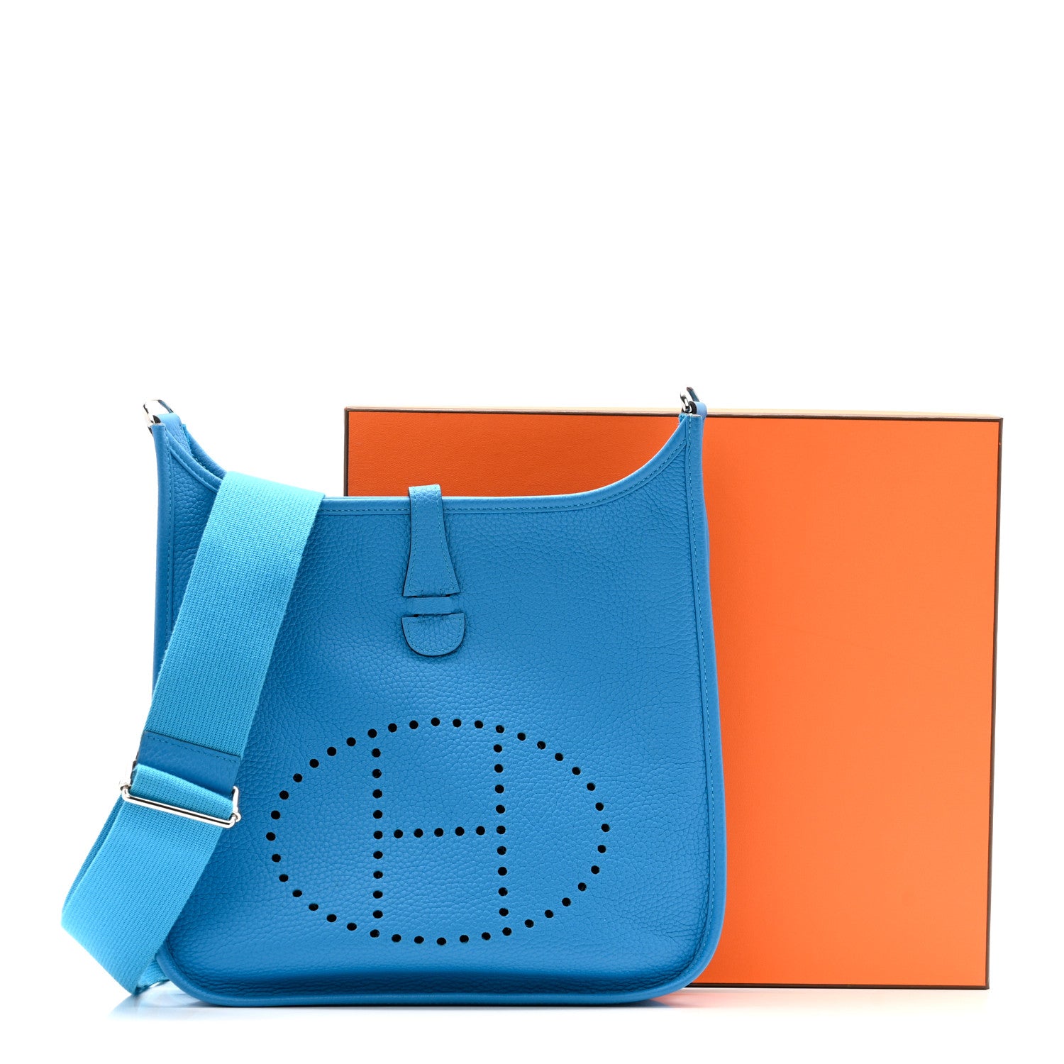 Hermes Taurillon Clemence EVELYNE III PM Bleu Frida 14 of 14