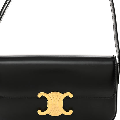 Celine Shiny Calfskin Triomphe Shoulder Bag Black 8 of 12