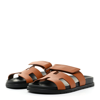 Hermes Epsom Womens Chypre Sandals 37.5 Naturel 3 of 11