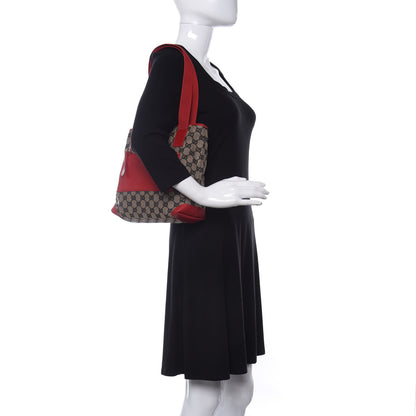 Gucci Monogram Large Tote Navy Red 2 of 10
