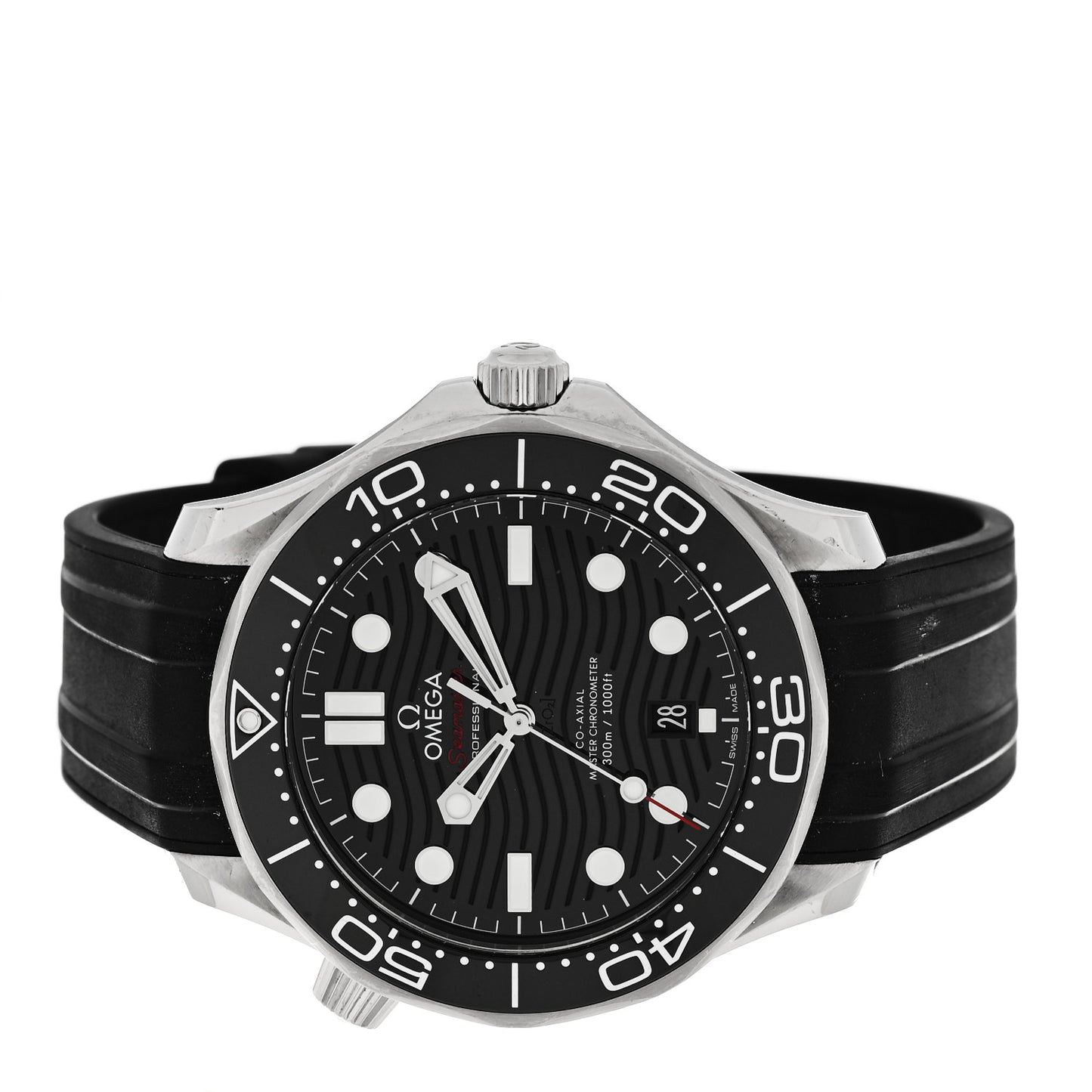 Stainless Steel Rubber 42mm Seamaster Diver 300M Co-Axial Master Chronometer Automatic Watch Black 210.32.42.20.01.001