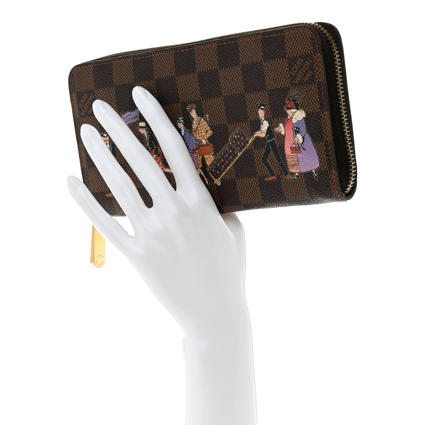 Damier Ebene Illustre Zippy Wallet Violet