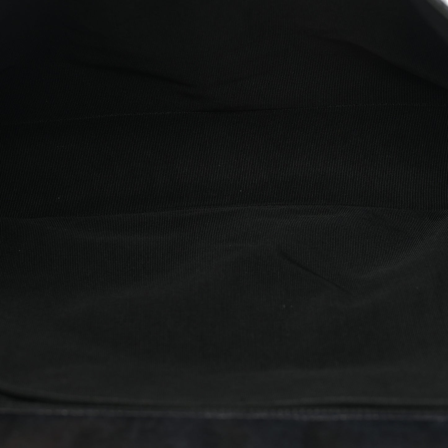 Lambskin Chocolate Bar Mademoiselle Flap Black
