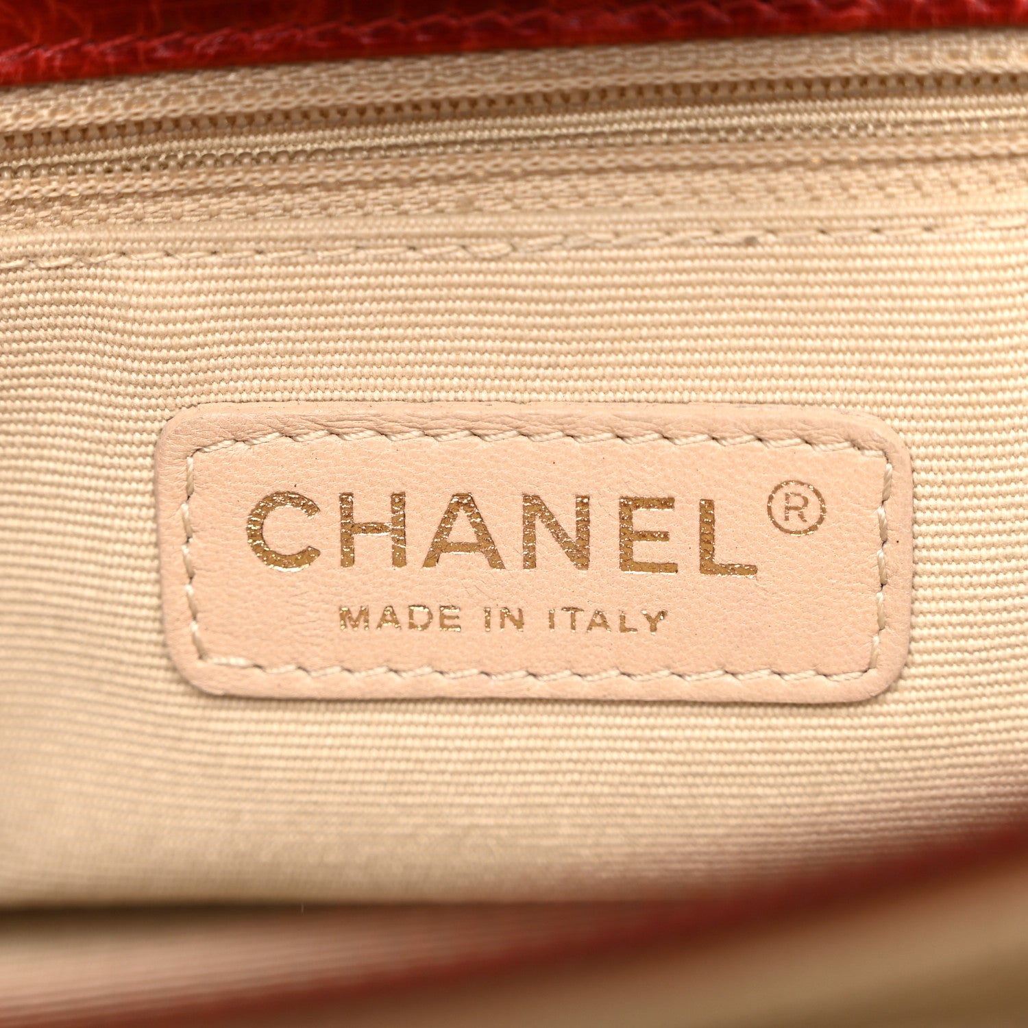 Chanel Glazed Crackled Calfskin Small Reissue Tote Red 6 of 11